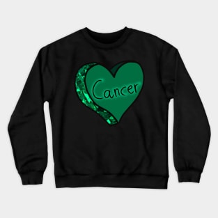 Emerald Green Cancer Star Sign Love Heart Crewneck Sweatshirt